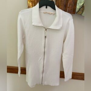 Soft Surroundings White Zip-Up Cardigan